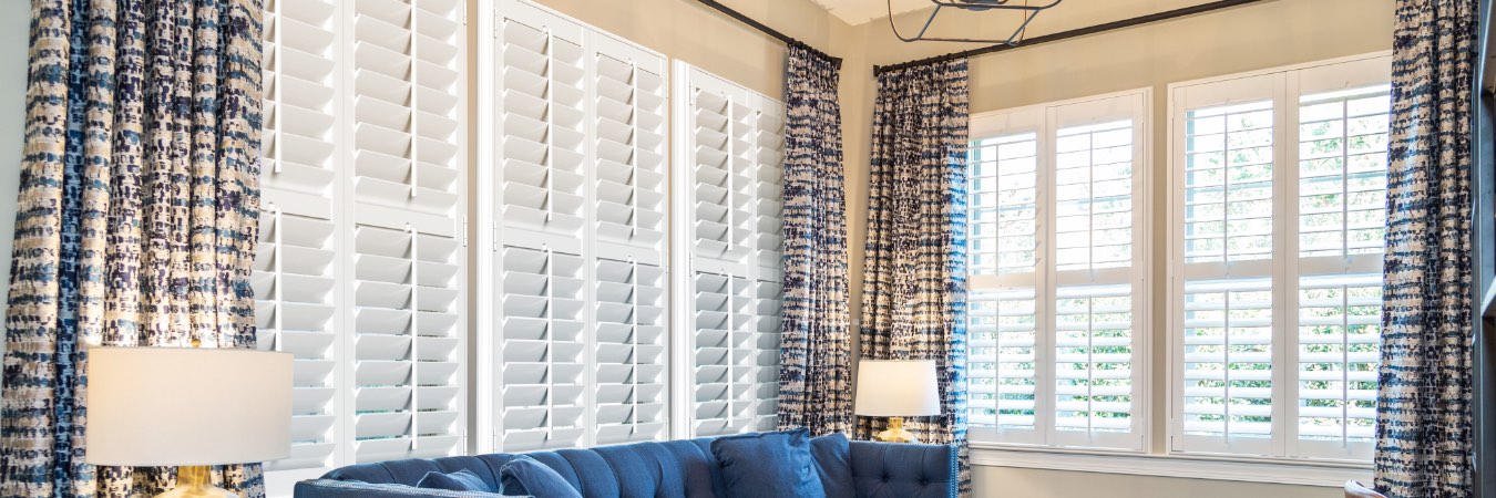 Plantation shutters in Owings Mills living room